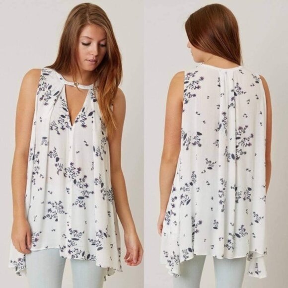 Free People | Tree Swing Sleeveless Floral Tunic | Size Extra Small - Picture 1 of 13